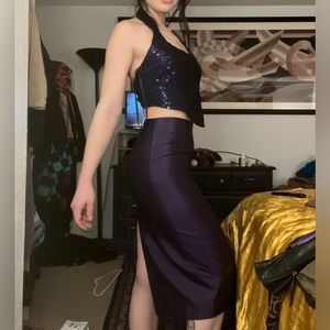 Vintage 90s-80s Purple Skirt Set